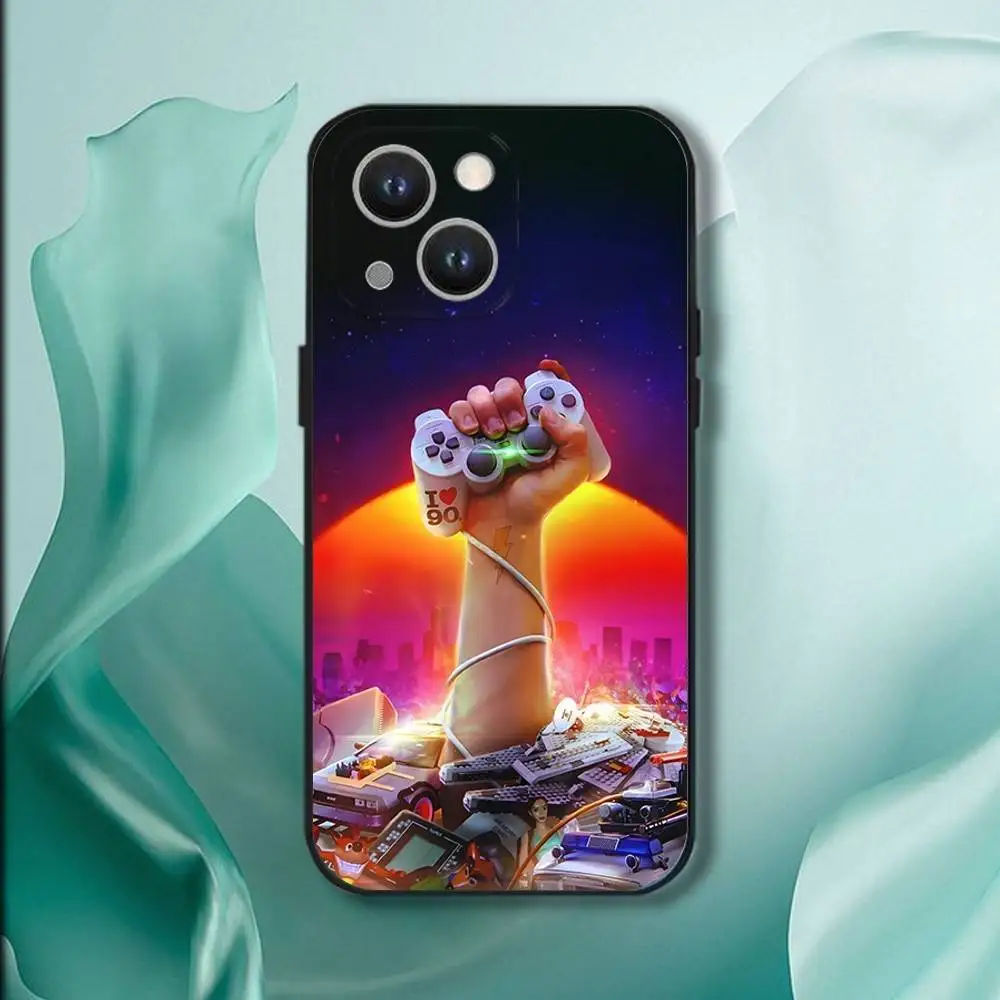 حافظة هاتف لوحدة التحكم في الألعاب لهواتف iPhone 16,15,14,13,12,11,Pro,XS,Max,XR,Plus,E,SE4,غطاء ناعم أسود صغير