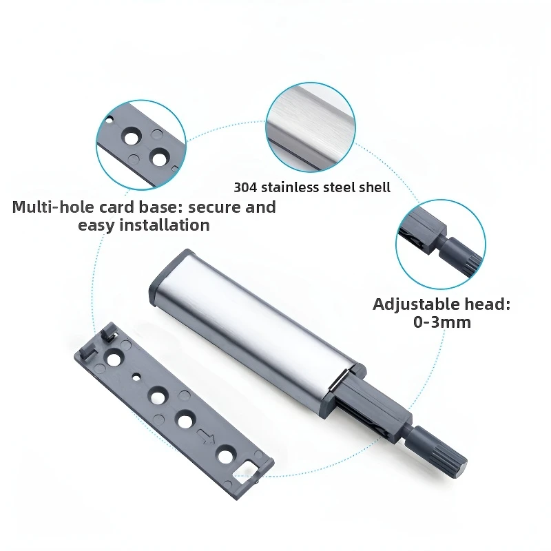 Roestvrijstalen contactloze magnetische kastdeur Duw open dempers 100.000 cycli getest Ontwerp zonder handgreep