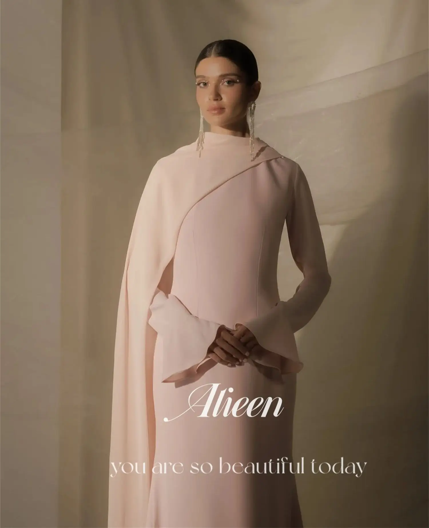Aileen فساتين سهرة Women Evening Dresses for Special Occasions Customized Vestidos De Festa Shawl Long Prom Dresses 2025 Brown