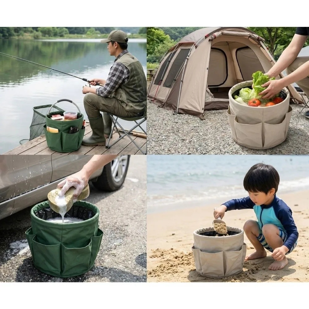 17L Capacity Storage Organizer Bag With Handle Large Capacity Cleaning Caddy Foldable Design Car Wash Use Portable Tool Bag