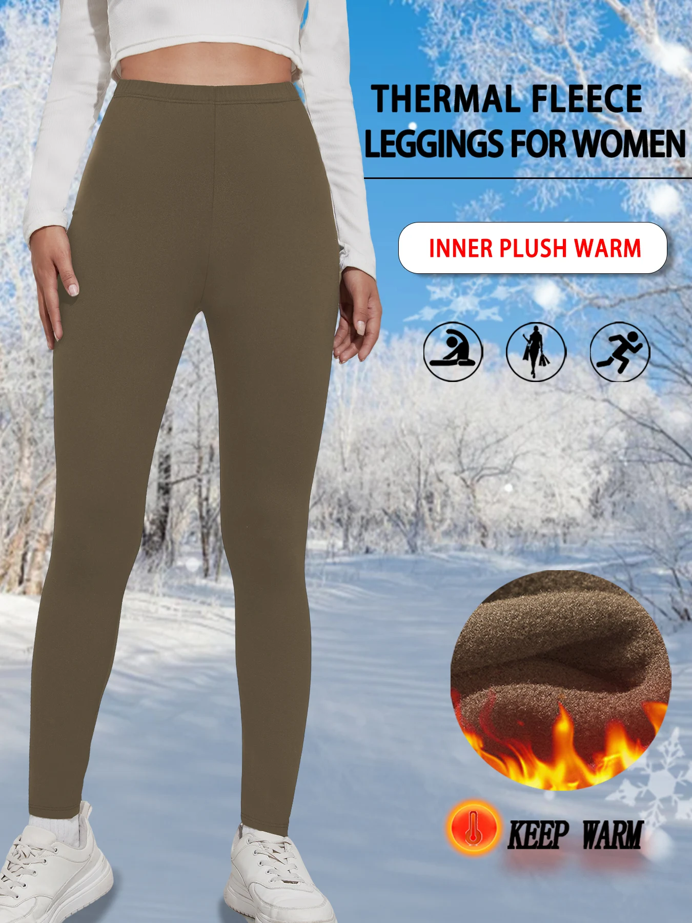 

Женские леггинсы с низкой посадкой больших размеров и теплотехникой. Разработан для зимнего бега, йоги и сохранения тепла во время тренировок.