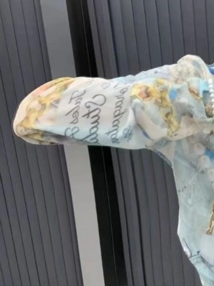 2025 Y2k الجمالية الشاش الطباعة الخريف تي شيرت المرأة Harajuku الجرونج اقتصاص القمم الشارع الشهير الجنية Bodycon انظر من خلال بلايز