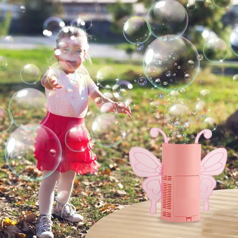 Butterfly Shape Automatic Bubble Blower Lighted Musical Bubble Machine With 20 Holes Outdoor Play Entertainment Game For Kids