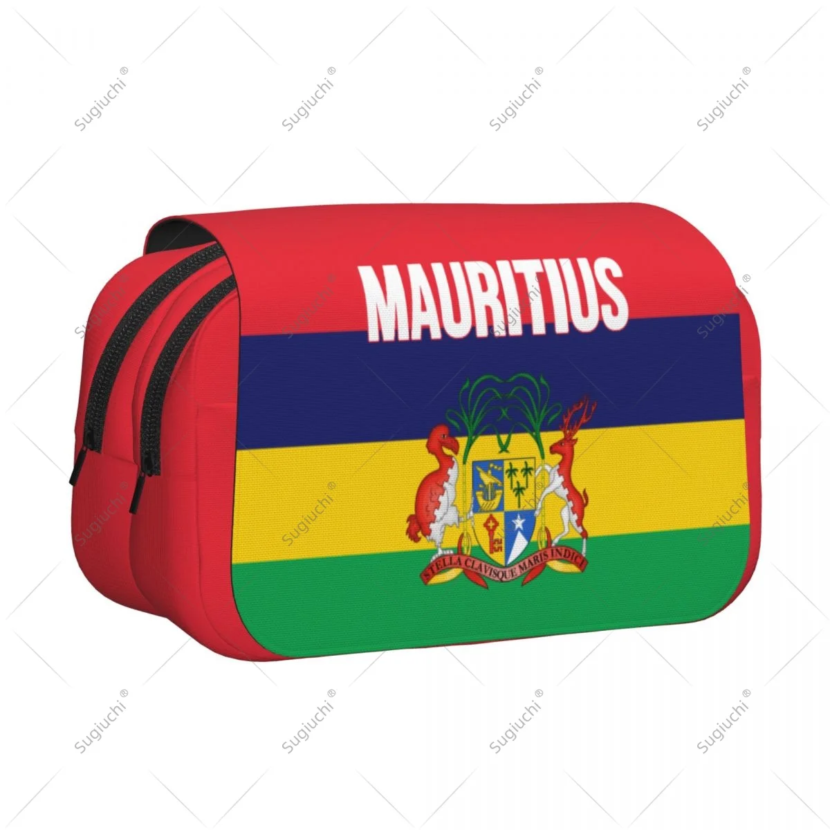 Pencil Case Scissors Bags 3D Mauritius Flag Double-layer Oxford Cloth Stationery Storage Pen Box Case