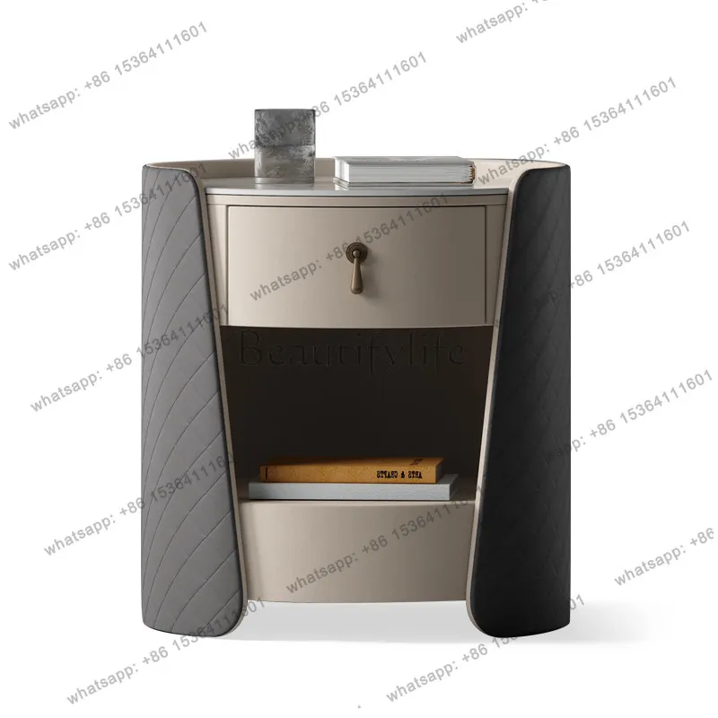 LS Italian light luxury bedside table 2 personalized fashion niche design sense advanced bedside table
