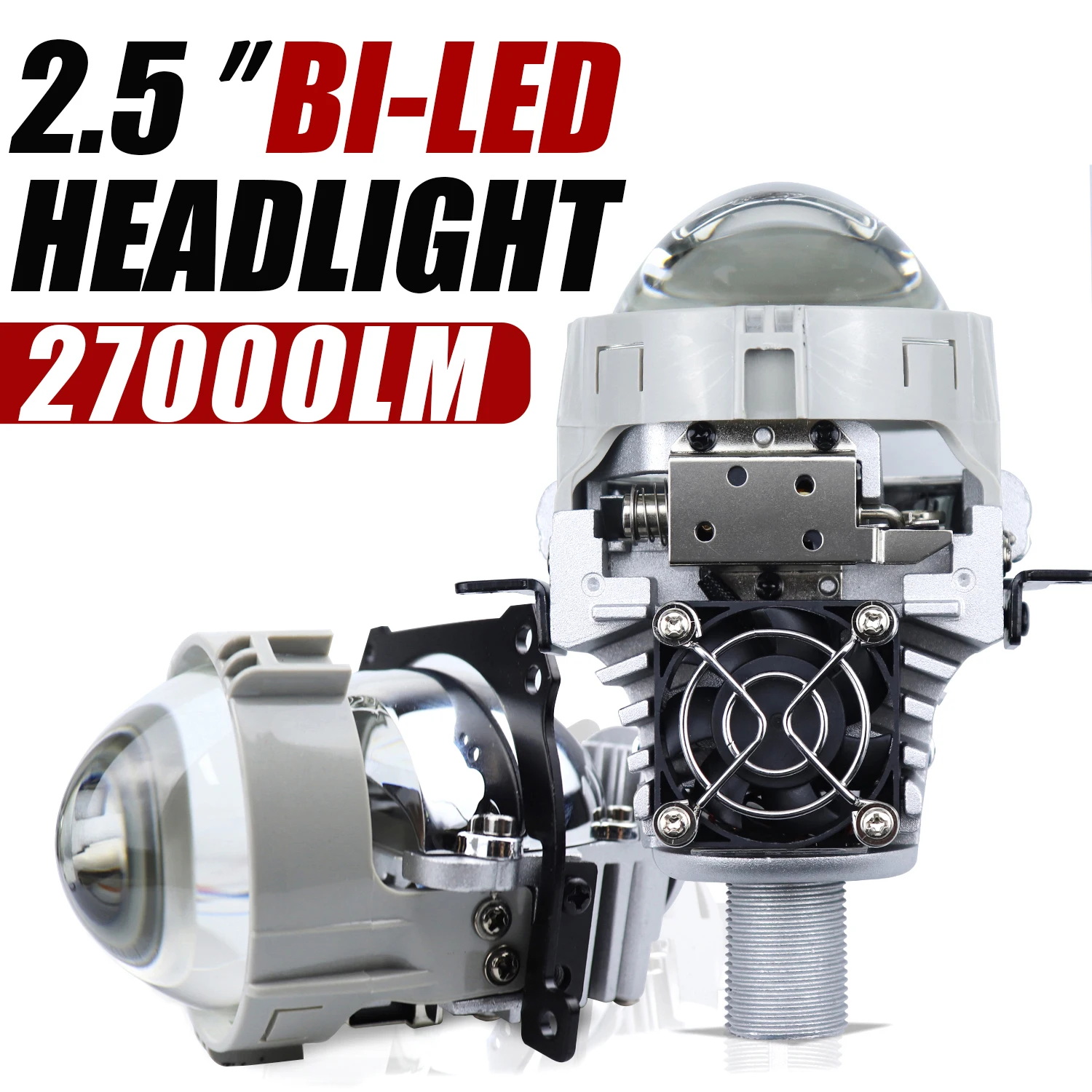 Bi LED Projector Lenses Headlights H7/H4/9005/9006 LED Car Light For Motorcycle Mini Car Bulb 5570 CSP Retrofit 90W 2.5 Inch