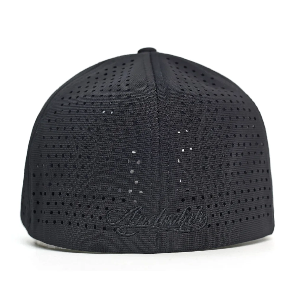 Mesh-Baseballkappe mit kurzem Schirm und geschlossener Rückseite für Herren und Damen – Atmungsaktive Snapback-Mütze, passende Dad-Hat, verstellbar, einfarbig im Trucker-Stil – Detail 4