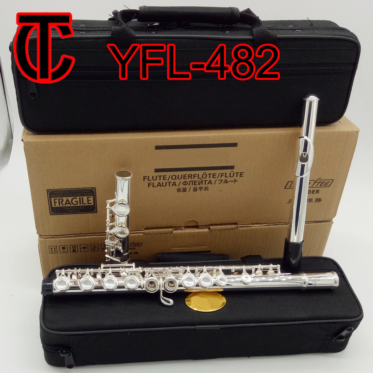 

New MFC Flute 482 Silver Plated Professional Flute Instrument Intermediate Student Flutes C Leg 16 Holes Closed Hole E Key
