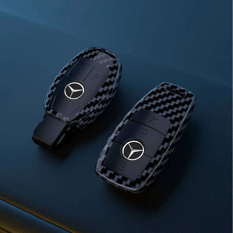 ABS Carbon Fiber Car Key Case Cover Shell For Mercedes Benz A B C E Class GLS GLA GLK GLC CLS CLA AMG W204 W205 W212 W463 W176