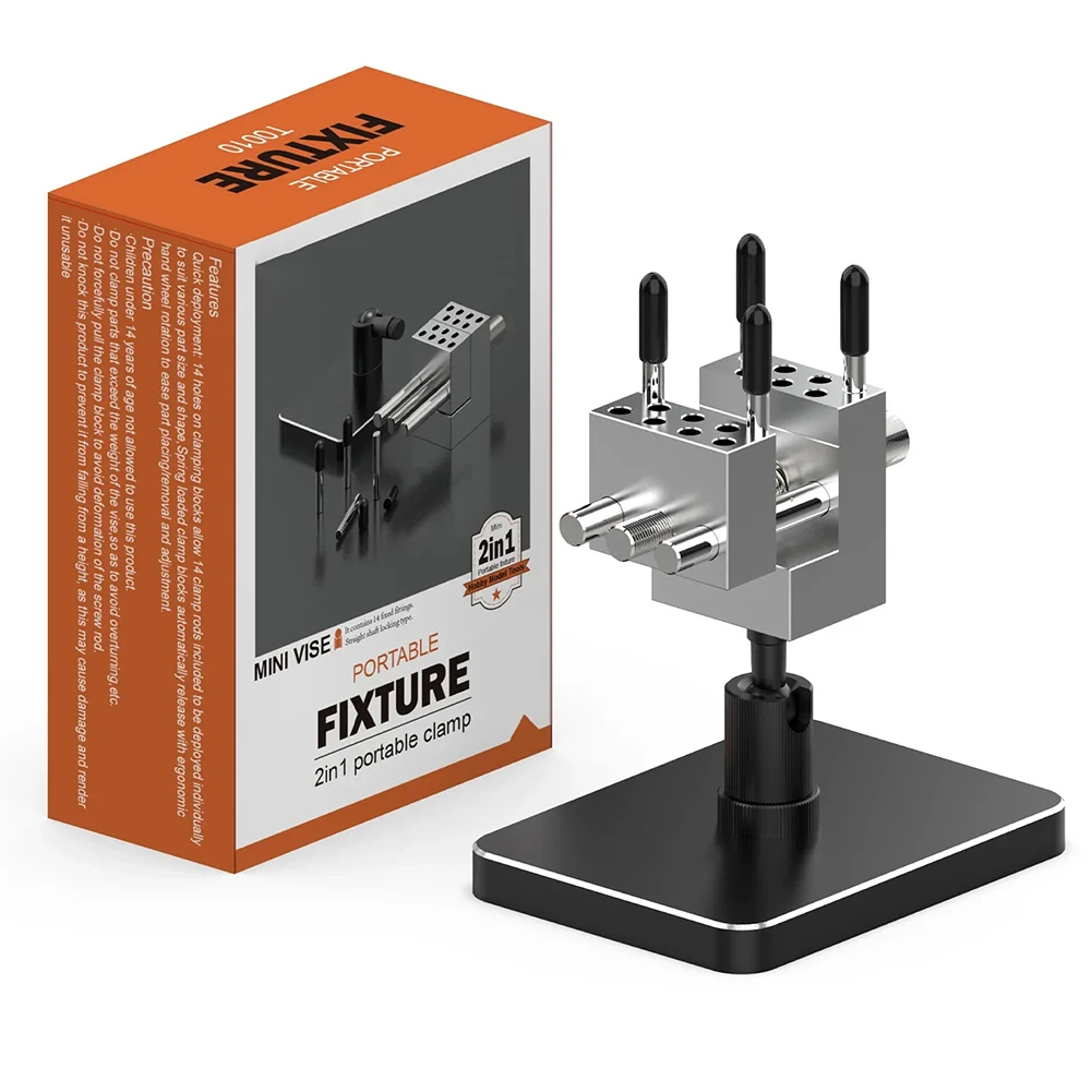 Set Of Mini Bench Vise Compact Adjustable Clamp 360° Rotation For Model Making Parts Clamping Hobby DIY Tools Etching Sheet Vise