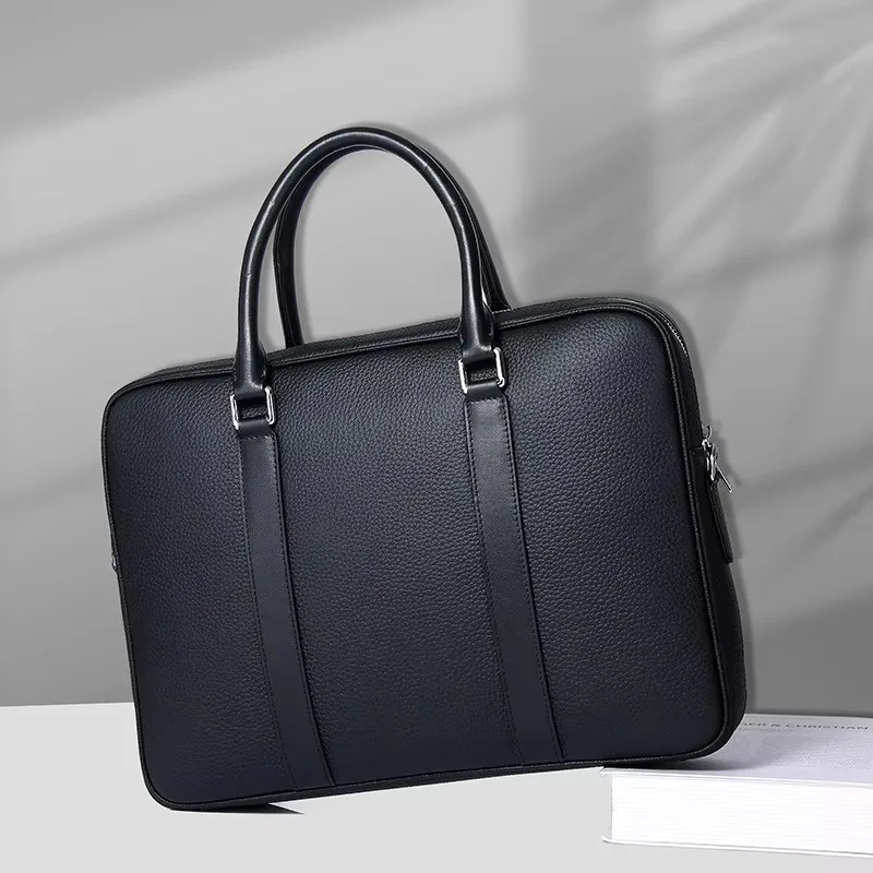 SHIYUN Real Leather Briefcase Men High-grade Large Capacity Commuting Large Capacity Computer Storage Handbag Men Business