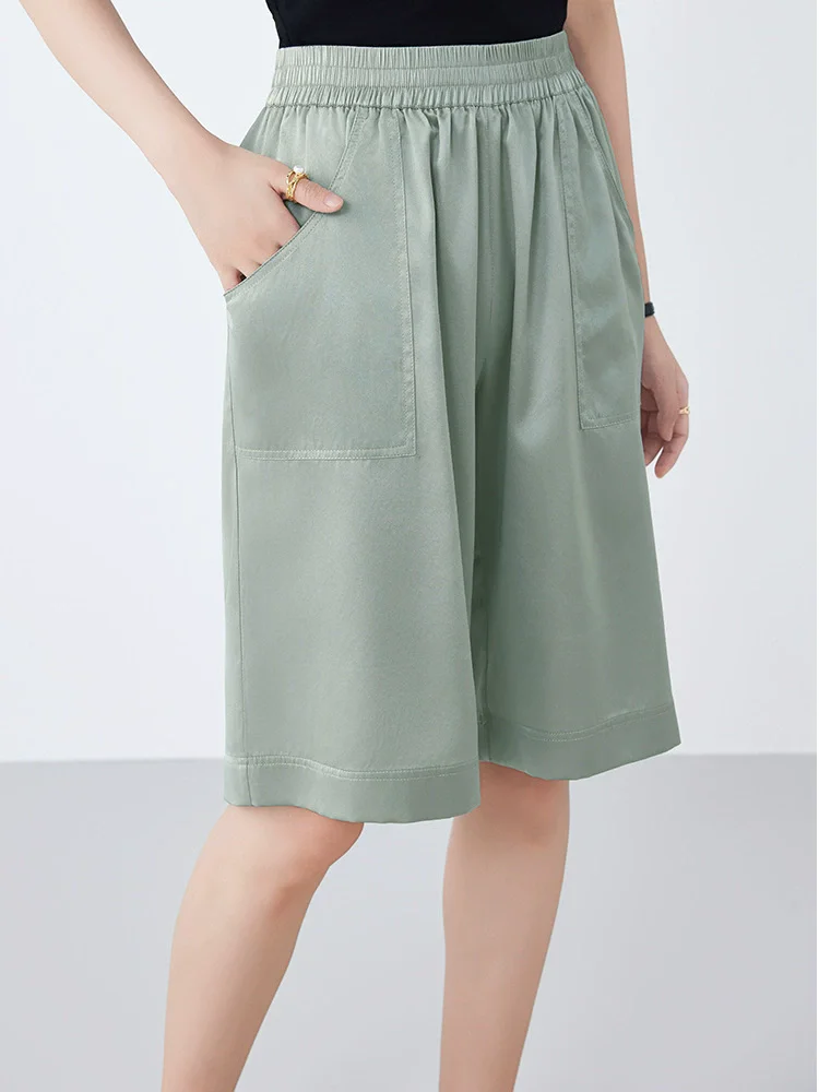 Birdsky, 1PC Women loose shorts 95% real mulberry silk 5% spandex 2 colors. S-1043