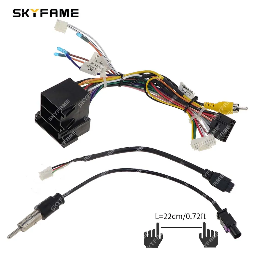 SKYFAME-Adaptador de arnés de cableado para coche, decodificador de caja Canbus, Cable de alimentación de Radio Android para Haima Family F5 M5, 16 pines