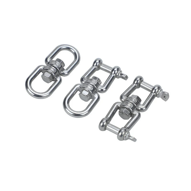 304 Stainless Steel Double Ended Swivel Eye Hook Ring Connector 8-Shaped Universal Rotating OX Rotating Ring Chain Buckle Ring