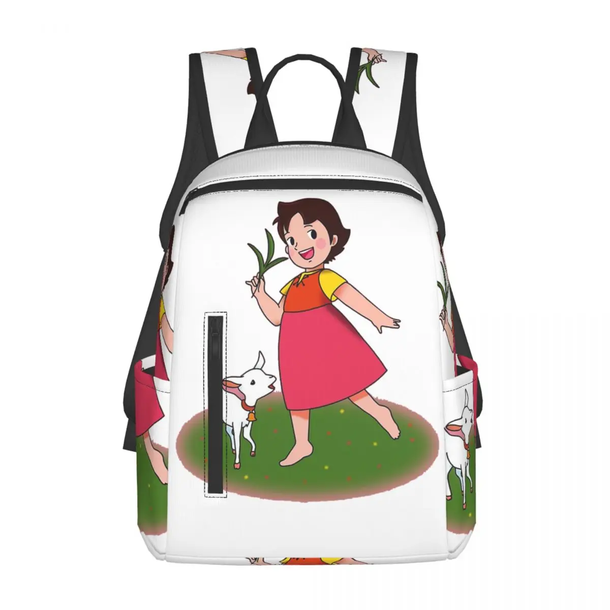 ハイジ漫画-70-年代バックパックデイパック大容量男の子女の子ブックバッグスクールバッグショルダーバッグ男性女性用