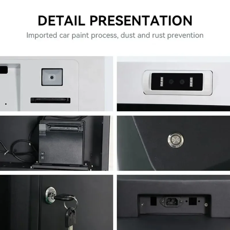 Irxsee Custom Touch Screen Kiosk Self-Service Ordering Machine With Barcode Reader Floor Stand For Restaurant & Shop Use