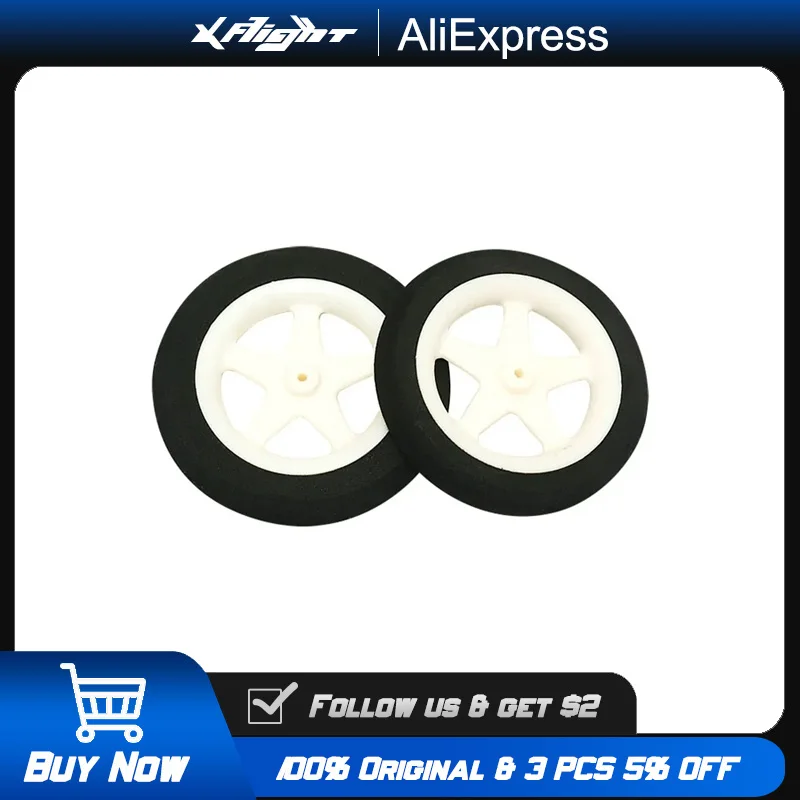 XFlight 2 pièces roues en mousse RC 55mm/60mm/76mm pneus légers en éponge à 5 rayons pour pièces de rechange de train d'atterrissage d'avion RC