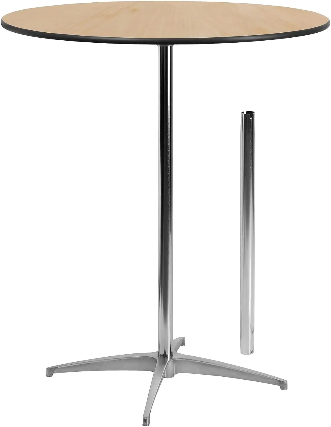 

Lars 36-дюймовый круглый деревянный коктейльный столик с колонками 30 и 42 дюйма, регулируемый деревянный стол для мероприятий или домашнего использования, натуральный