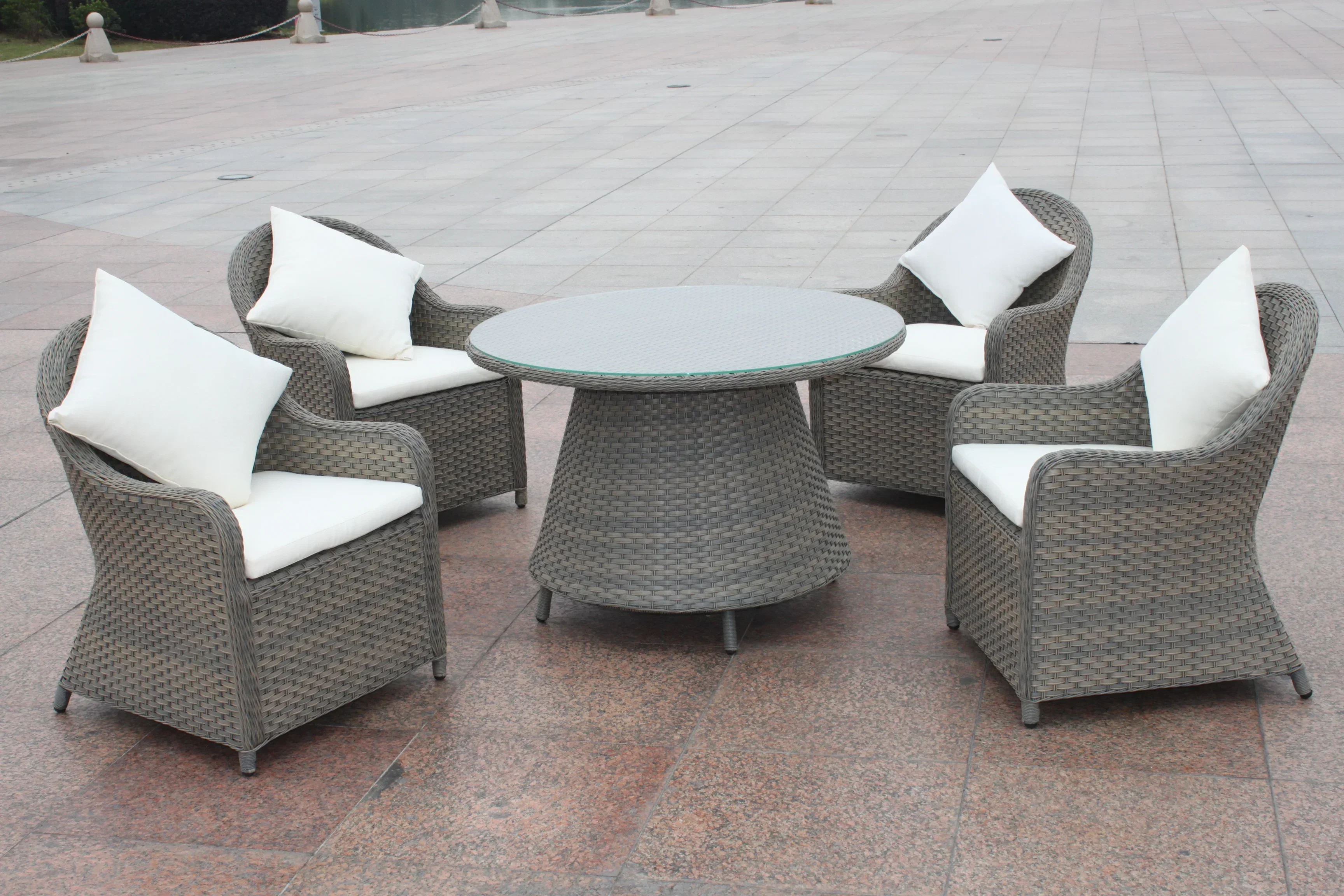

-PE Rattan Table Commercial Restaurant Aluminum Wicker Dining Chair Outdoor Dining Furniture
