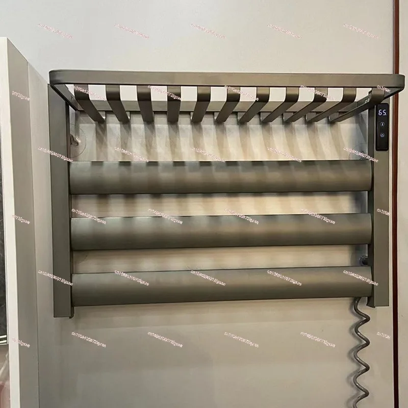 

Heated Towel Rack Drying Bathroom No-Drill Electric Drying Rack Heated Smart APP Bath Towel Rack