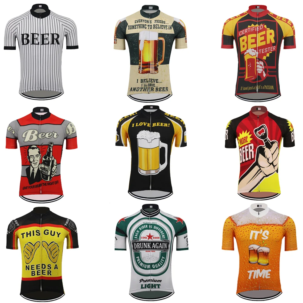 multiple choices beer Cycling jersey men short sleeve ropa ciclismo triathlon cycling clothing Bike wear mtb jersey MTB