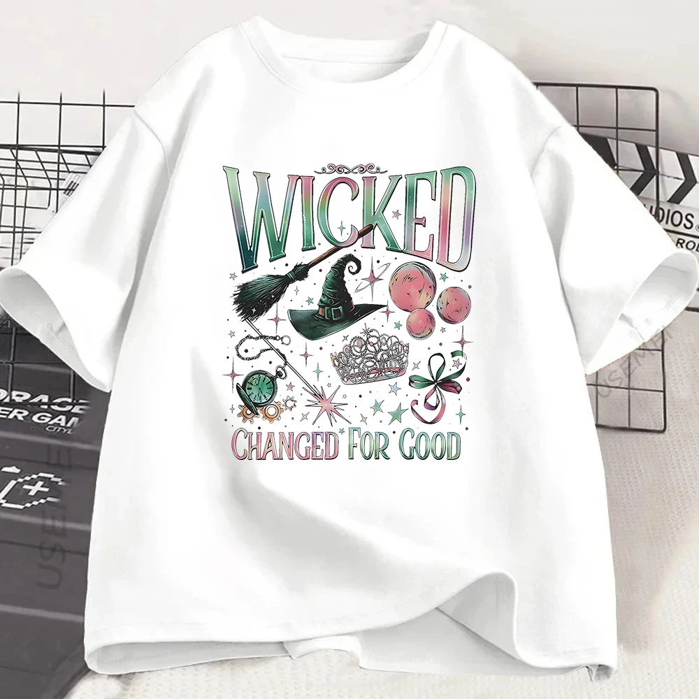 Magic Witch T Shirt Wicked Graphic Top Changed For Good Slogan Tee Unique Theater Lover Gift Summer Casual Short Sleeve Wear