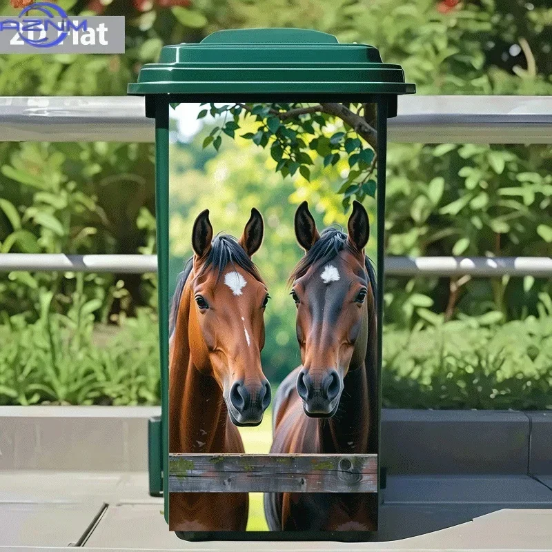 Bin Makeover 2D Print Decor Decal Creative Pattern Ornament for Indoor Garbage Can