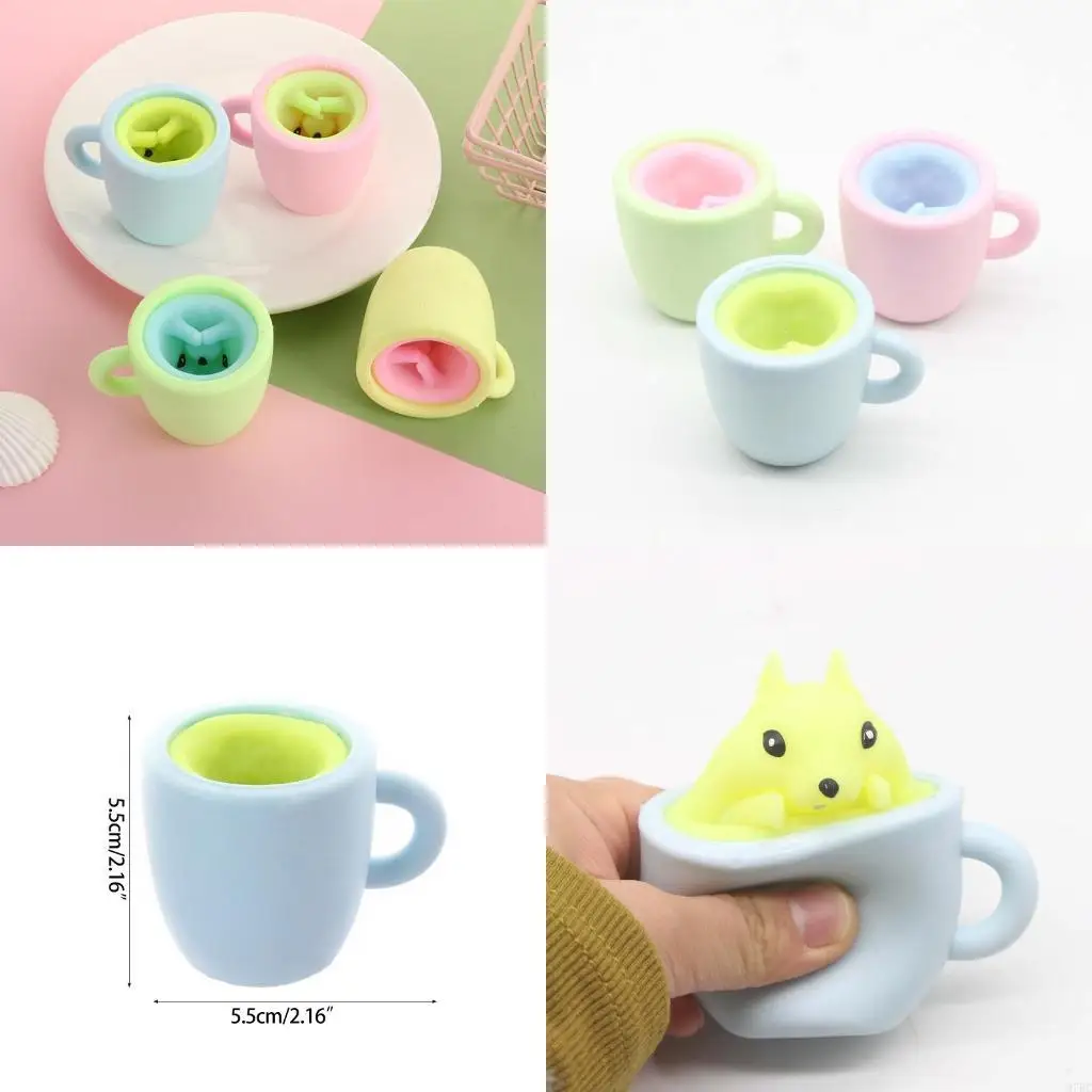 97BC – tasse d'écureuil à presser, jouet pour enfants, tasse d'écureuil maléfique sensorielle, anti-Stress, jouet en Silicone,