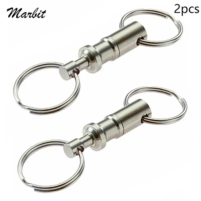 2pcs Detachable Key Chains Pull Apart Quick Release Keyrings Removable Double Split Rings Pull-apart Key Rings Outdoor Tools