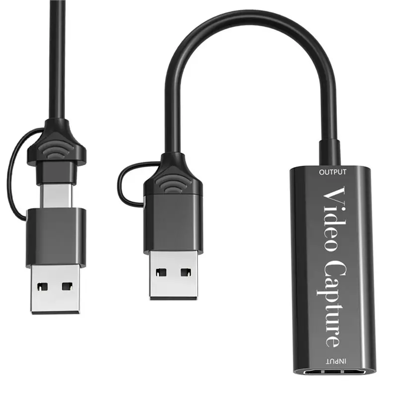 USB3.0 Video Capture Card 4K -Compatible To 1080P 60Fps USB/Type C Record Plug And Play For Gamingg Streaming Live