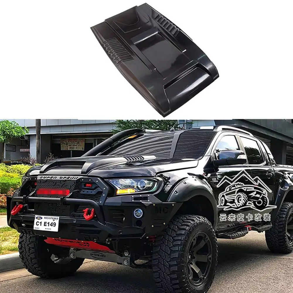 Car Body Kit Black Bonnet Scoop Hood For Ford Ranger Wildtrack T6 T7 T8 2012-2021 Bonnet Scoop Hood Bonnet Scoop Hood 2016-2020