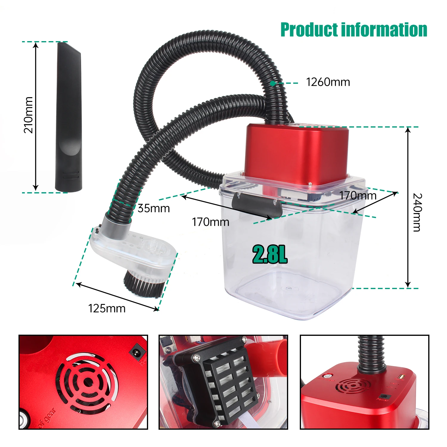 

CNC Spindle Dust Shoe Cover Brush Vacuum Cleaner Monster M1 50000RPM For TTC450 1610 3018 3020 4540 Etc.