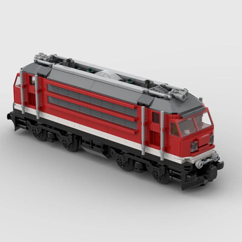 Model samochodu miejskiego MOC Klocki konstrukcyjne Czerwona lokomotywa towarowa z silnikiem diesla Technologia modułowa Prezenty świąteczne dla dzieci Zabawki do składania Zestaw