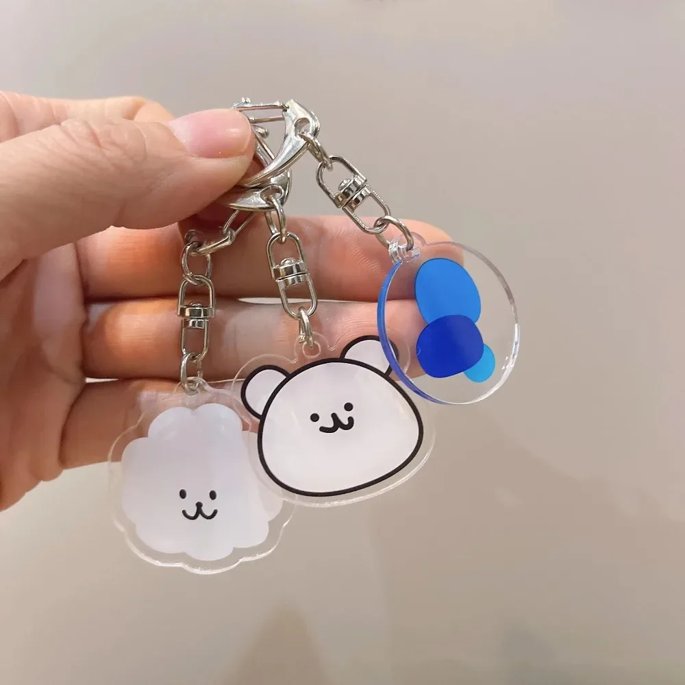 

3pc Acrylic Cartoon Cute Keychain Key Chain Car KeyRing Bag Pendant Art Course Souvenir Women Child Lover Party Favors Gift