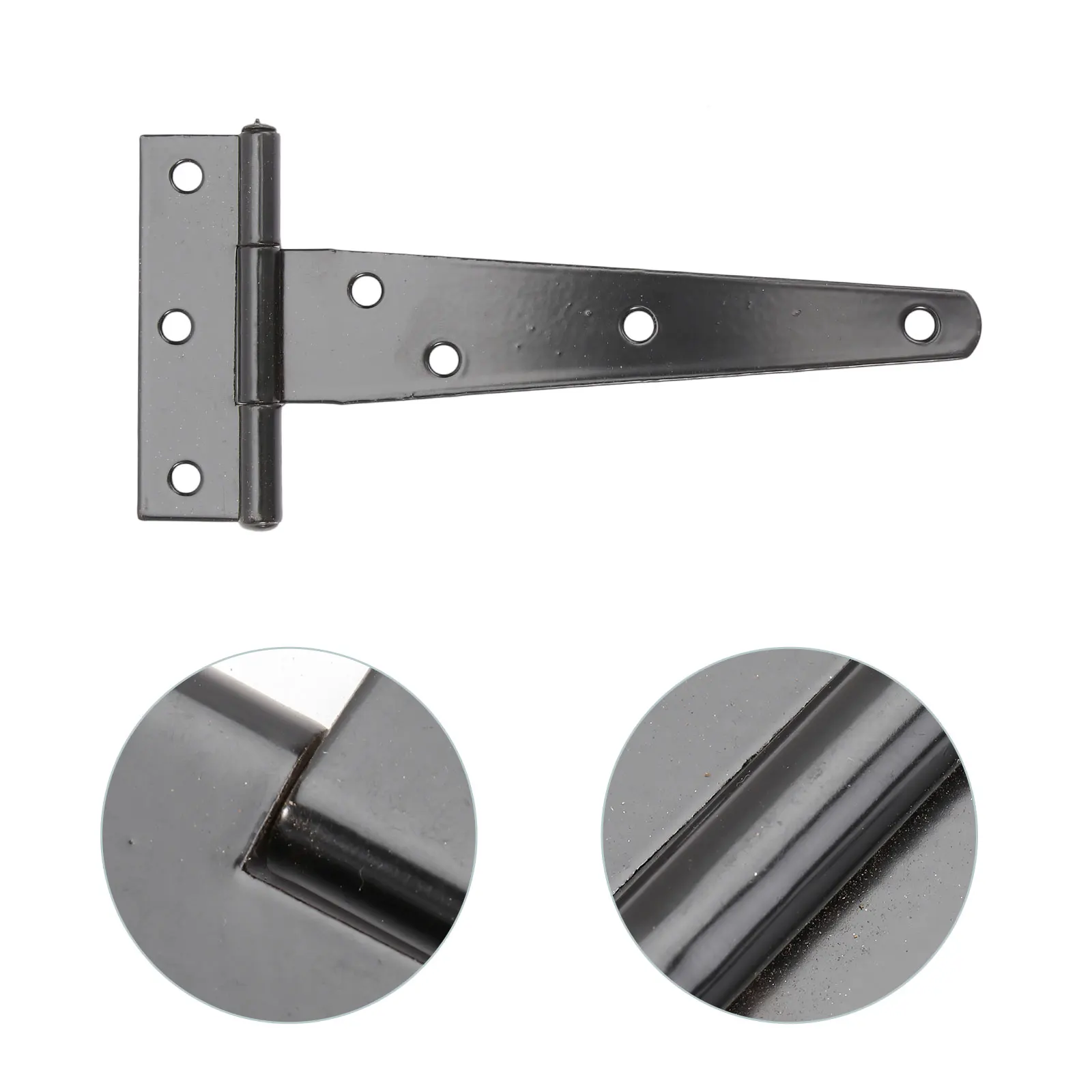 

6PCS T Shape Hinges 5 Inches Heavy Duty Gate Hinge Black Furniture Hinges for Door Cabinet Durable Silent Installation Corrosion
