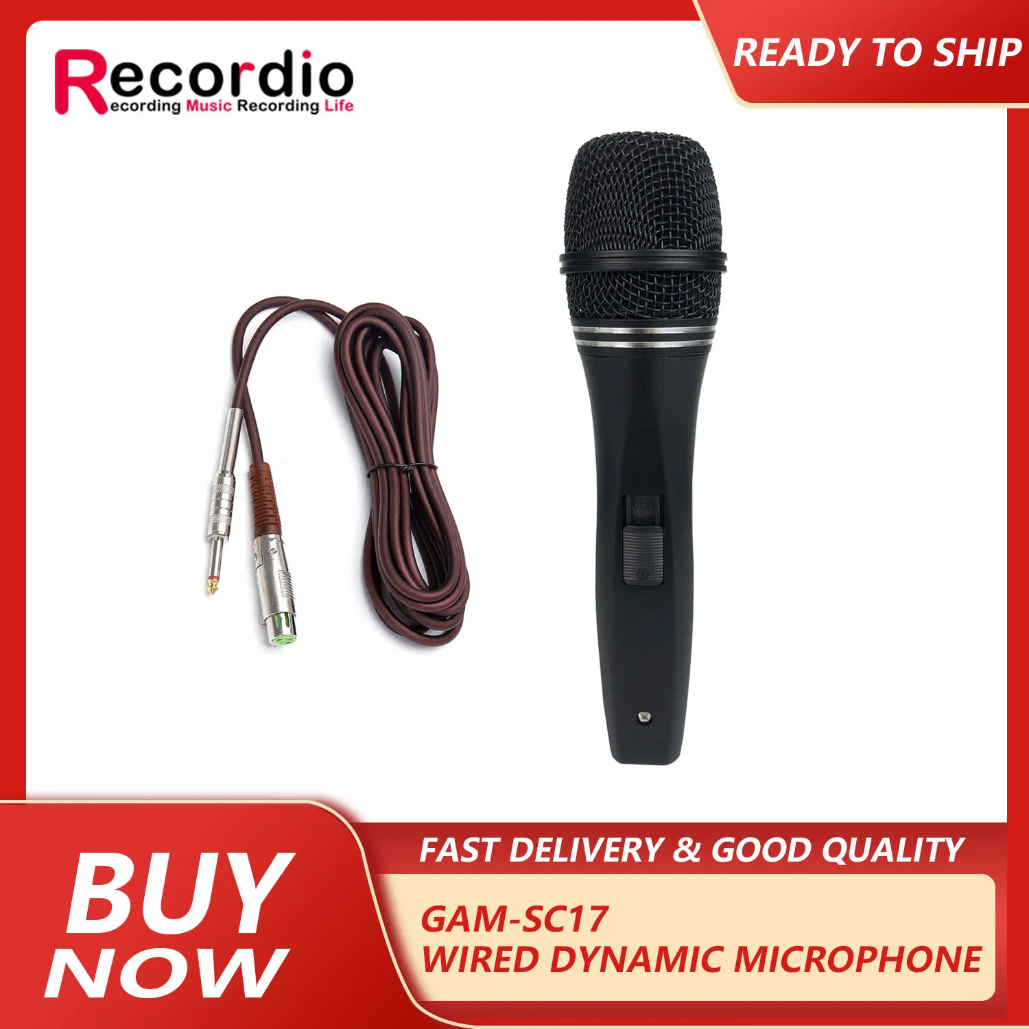 GAM-SC17 Hot selling metal handheld microphone KTV home stage performance and live streaming wired dynamic microphone