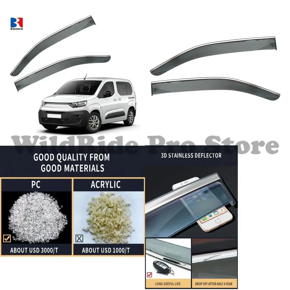 

1 комплект для FIAT DOBLO 2010 2022, высококачественный дефлектор для ПК, дефлектор, оконный козырек