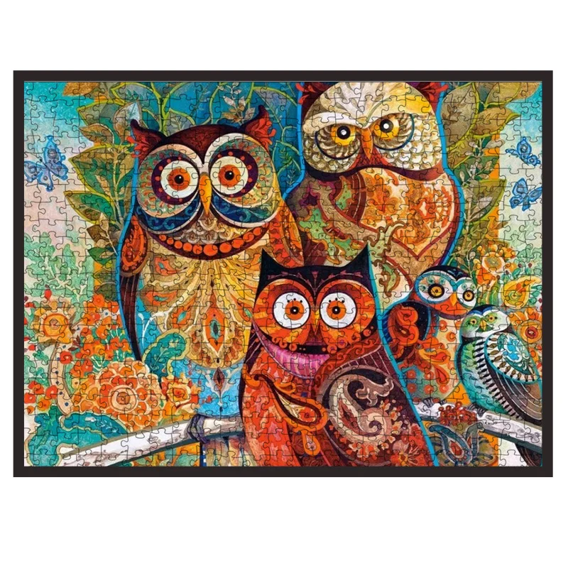75*50cm Adult Paper Jigsaw Puzzle 1000PCS Owl Animal Series Adults Stress Relief Children Educational Entertainment Toy Gifts