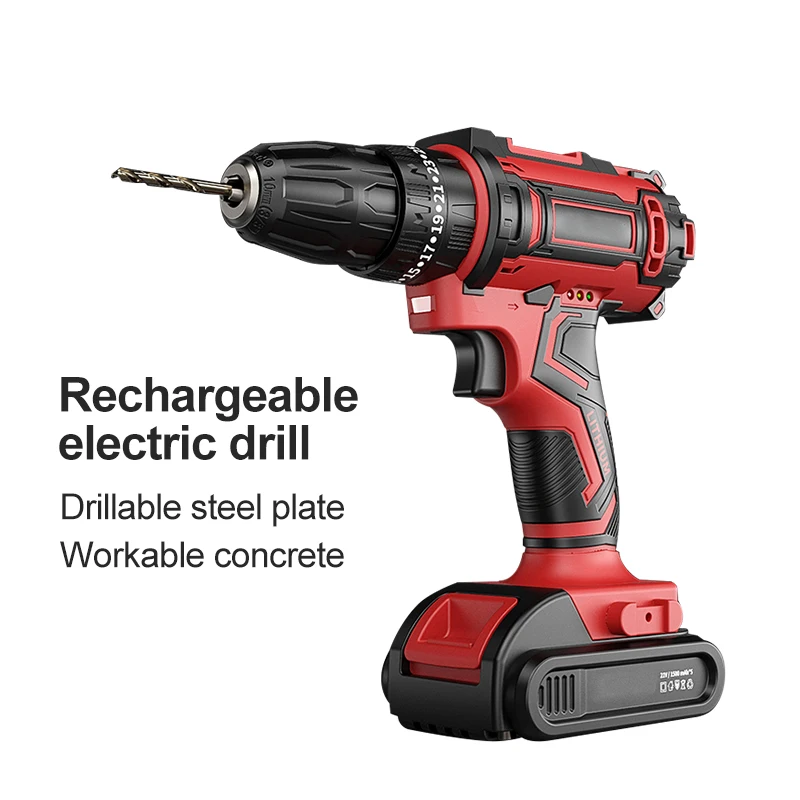 

Rechargeable electric drill lithium battery dual speed handheld household electric drill multifunctional high-power 21V impact