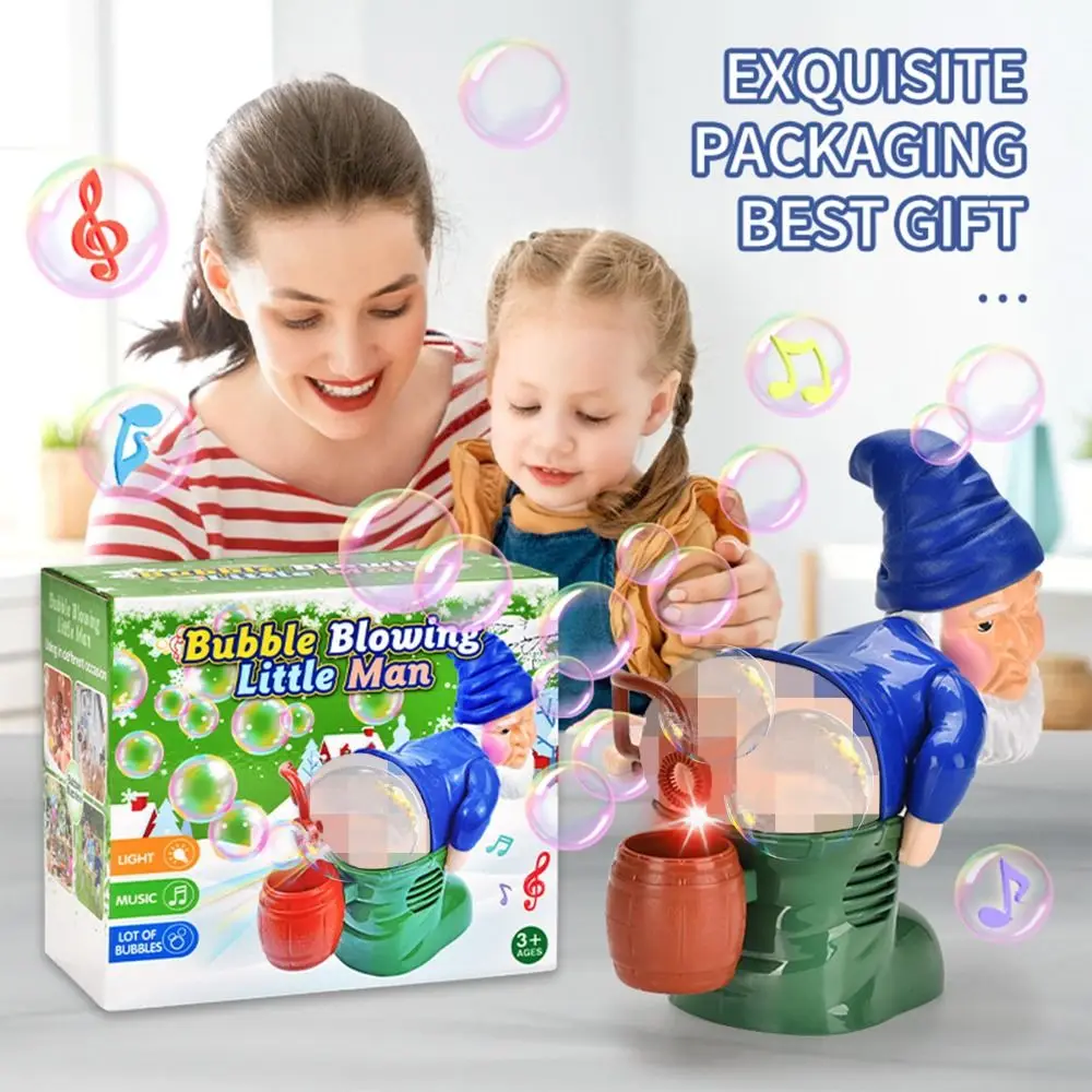 

Christmas Gnomes Bubble Machine Automatic Fart Wth Music& Flashing Lights Santa Bubble Blower Machine Funny