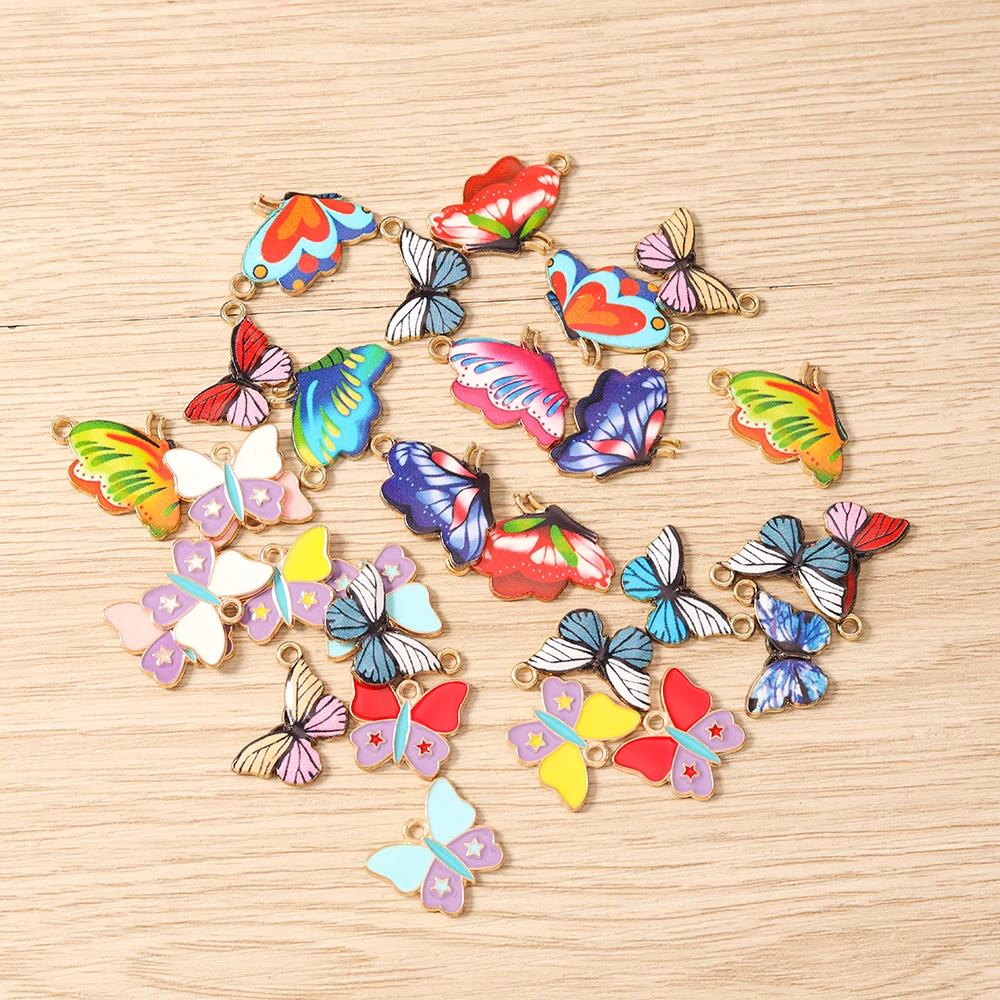 10 Stück niedliche, bunte Emaille-Tier- und Schmetterlingsanhänger für die Schmuckherstellung, Ohrringe, Anhänger, Halsketten, Armbänder, DIY-Bastelarbeiten, Geschenke – Detail 3