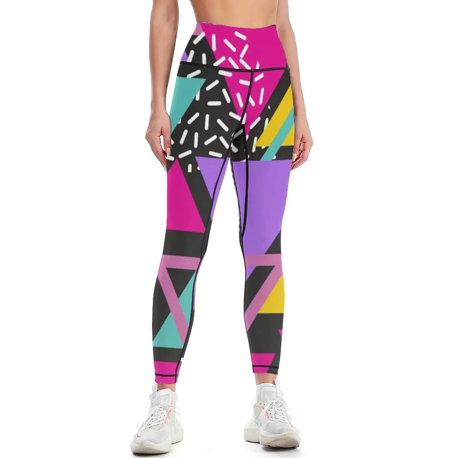 

Memphis Triangles Leggings Female legging pants Leginsy push up sporty woman gym Womens Leggings