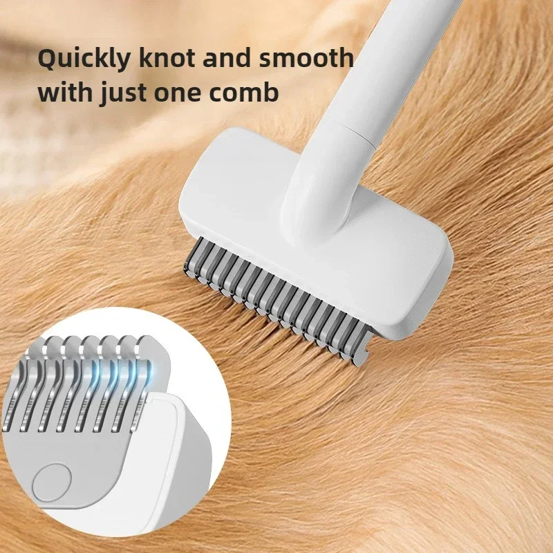 Cortador de nó de pele para animais de estimação, removedor de pelos de gato, pente, ferramentas de limpeza, escova dupla face, limpador de cabelo longo e encaracolado, produtos para animais de estimação