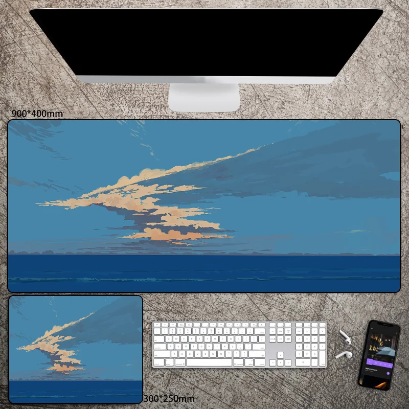 GuJiaDuo Extra Large Sea and Blue Sky Art Mouse Pad Computer Keyboard Table Pad Anti-slip Mange Mousepad Desk Mat Gamer Cabinet