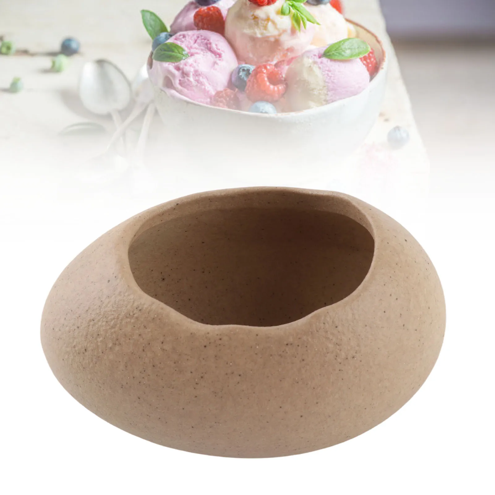 Lifelike Egg Shell Ceramic Bowl Toxic Free Decorative for Noodles Dessert Home Restaurant Serving