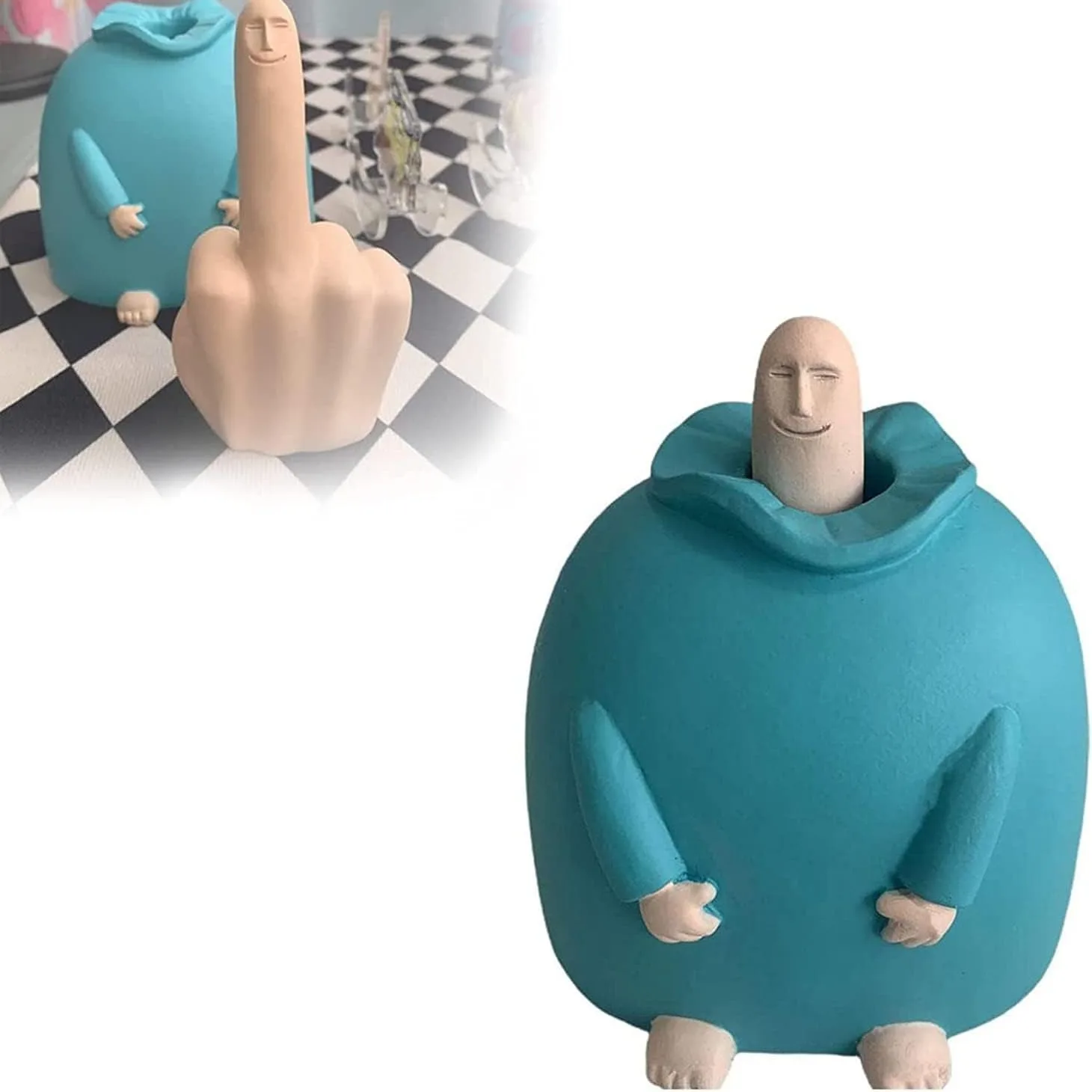 ‌Middle Finger Decoration – Funny Outdoor Garden Statue, Cute Uncle style, Home Office Gag Gift