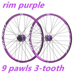 RUJIXU 9 Pawls 3-tooth    MTB Bike Wheelset 29 26 27.5 AM Enduro XC 33mm Wide Rim  142 Thru Axle 135 QR Bicycle Wheel