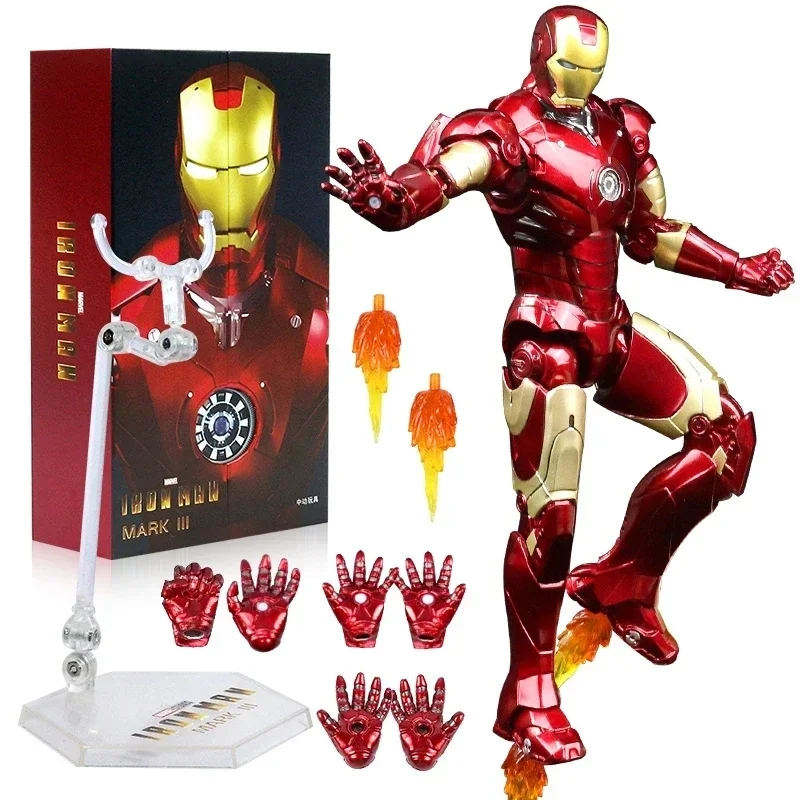 

New LED FondJoy Iron Man MK42 MK43 MK46 MK1 MK2 MK3 MK4 DIY Toys Action Figure Tony Stark Collection Anime Model Kids Gift