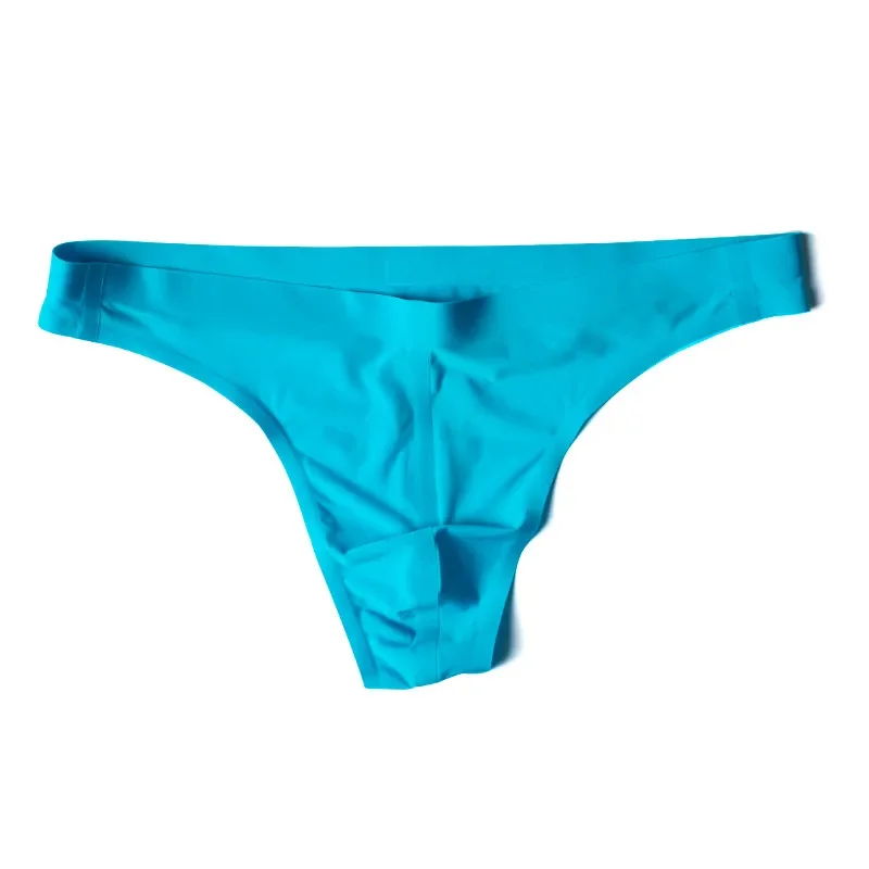 Mann Unterwäsche Tangas Sexy Eis Seidige Slips Höschen Männlich Homosexuell Niedrige Taille Suspensorium T-Back Weiche Unterhose Slip Tanga G-String