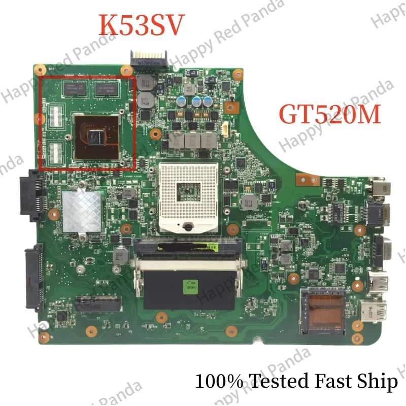 

For K53SV REV 3.1 Motherboard With GT520M DDR3 Mainboard 100% Tested Fast Ship